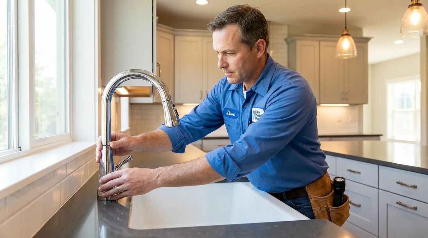 Kitchen faucet installation by Johns Plumbing LLC in San Martin