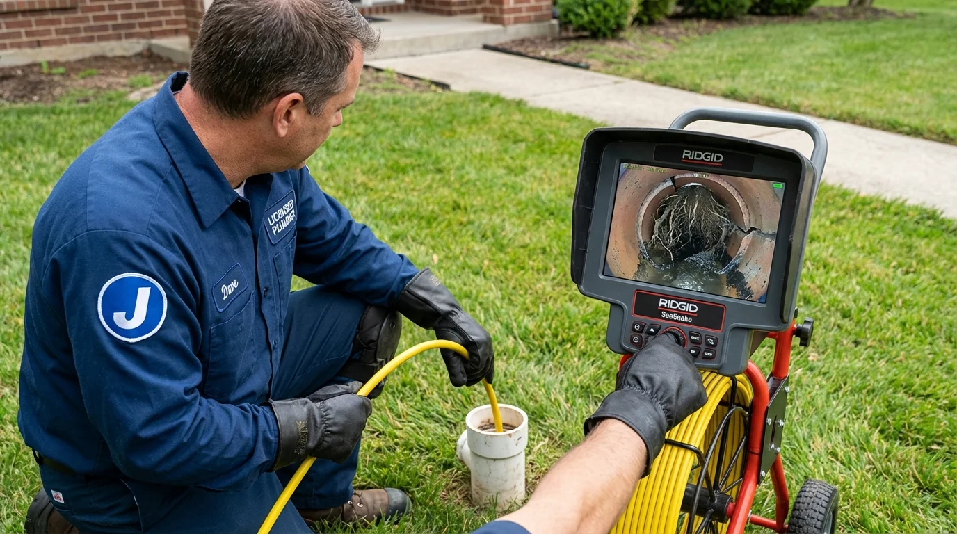 Sewer camera inspection being performed by Johns Plumbing LLC in San Martin